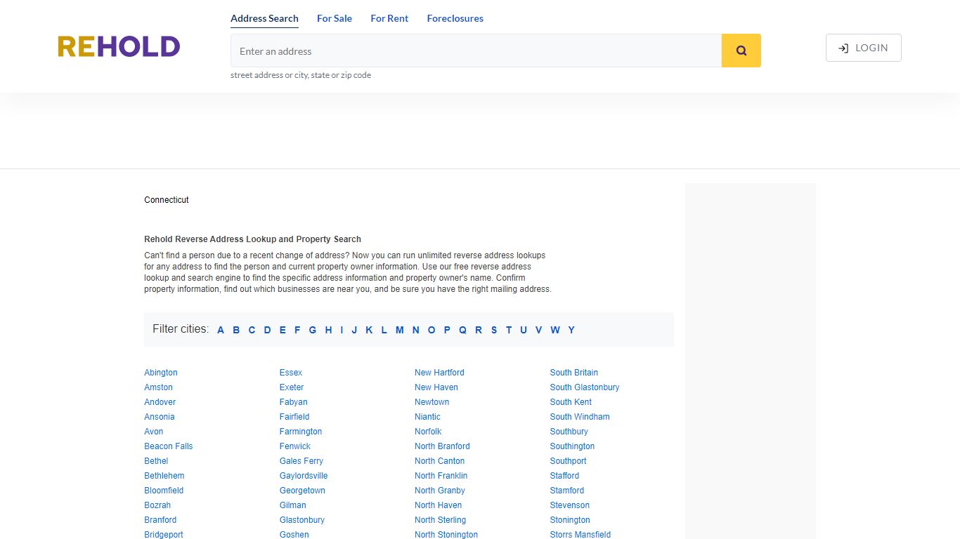 Address Directory - Connecticut - Rehold